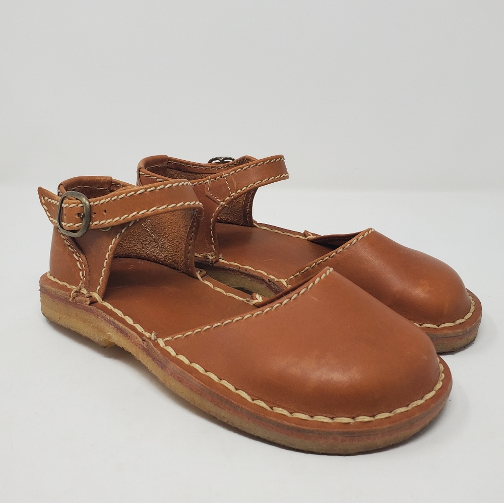 Duckfeet Mols Brown Leather Mary Jane Sandal European Size 35/US 5